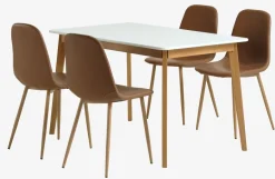 JEGIND + JONSTRUPJEGIND L130 table blanc + 4 JONSTRUP chaises cognac-JYSK Hot