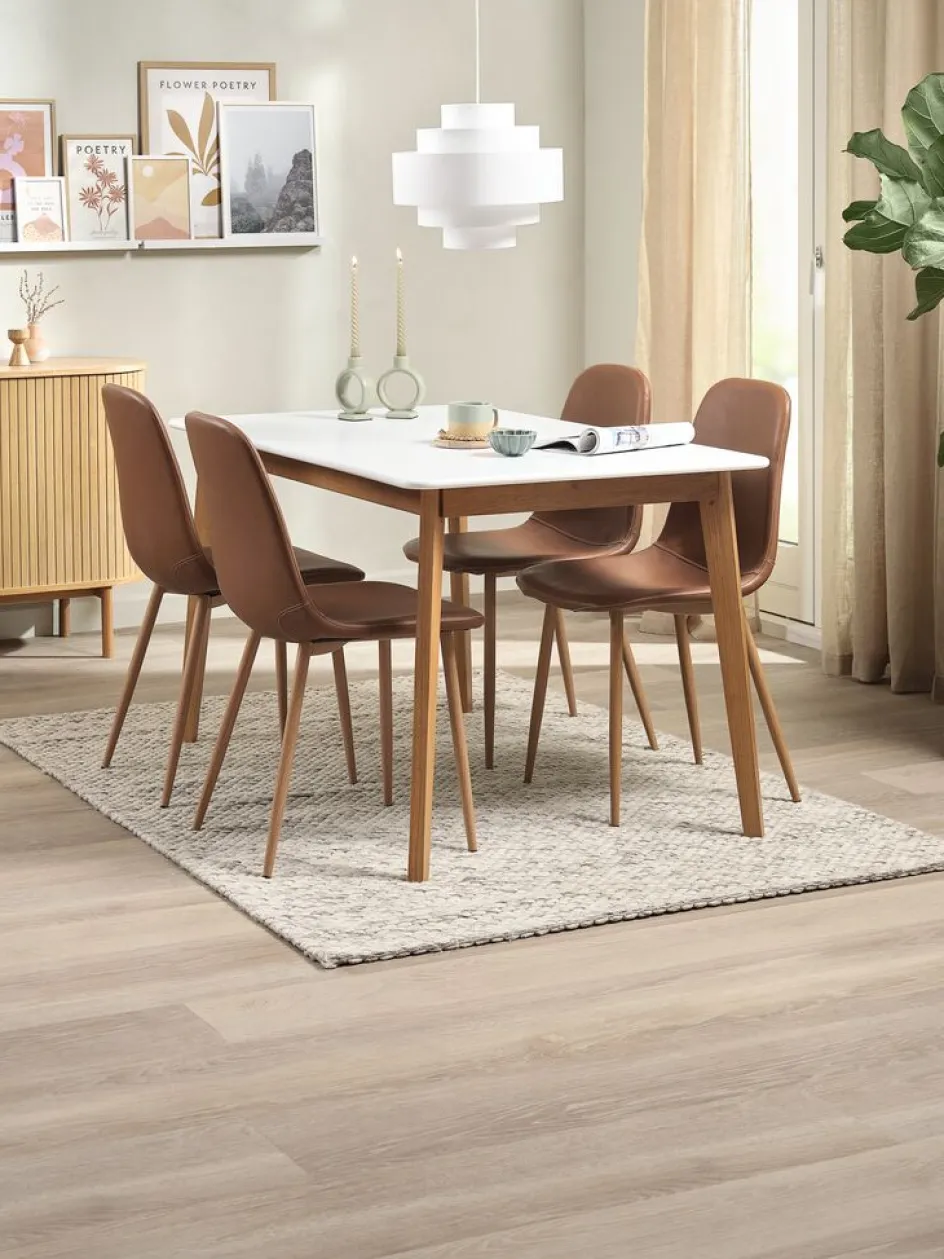 JEGIND + JONSTRUPJEGIND L130 table blanc + 4 JONSTRUP chaises cognac-JYSK Hot