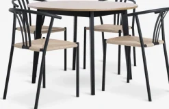 JEGIND + JYDERUPJEGIND Ø105 table colo. chêne + 4 JYDERUP chaises noir/nat-JYSK Discount