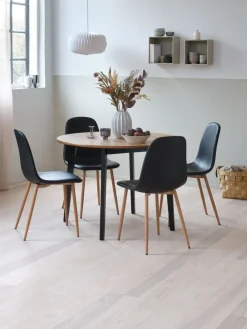 JEGINDTable JEGIND Ø105 coloris chêne naturel/noir-JYSK New