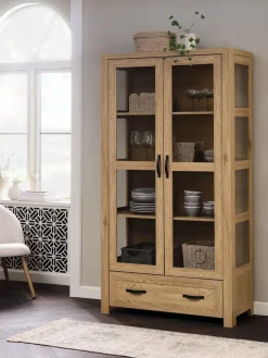 JUNGENVitrine JUNGEN 2 portes 1 tiroir coloris chêne chaud-JYSK Best