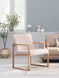 KALUNDBORGFauteuil KALUNDBORG tissu sable/chêne naturel-Royal Oak Sale