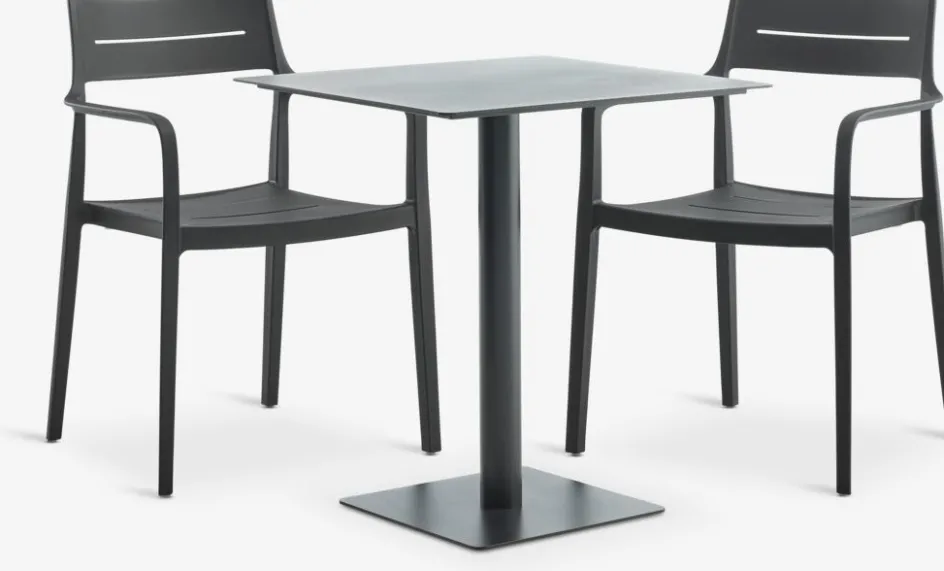 KAPPRUET + INGSTRUPKAPPRUET L65 table + 2 INGSTRUP chaises noir-JYSK Discount