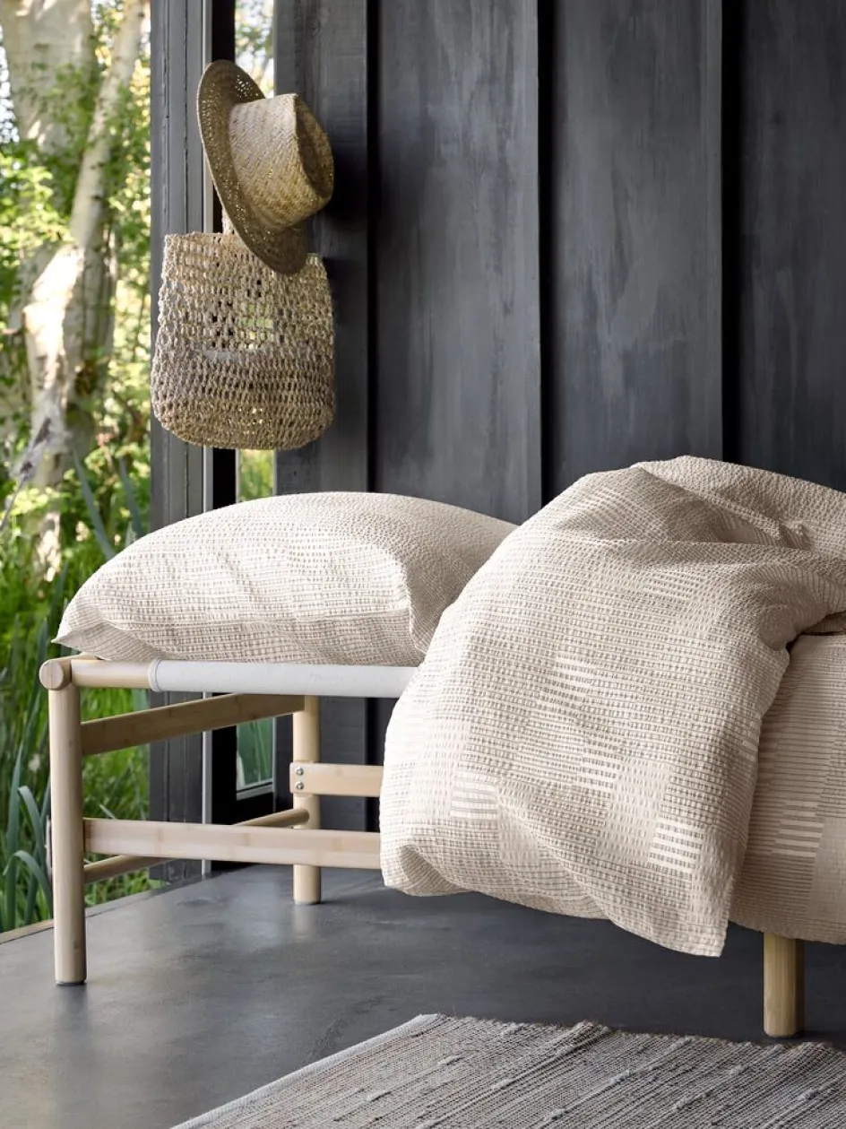 KARIPlusParure de lit Seersucker KARI 240x220 sable-JYSK Online