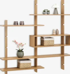 KARLEBYUnité murale KARLEBY 6 tablettes ajustables coloris chêne-JYSK Best