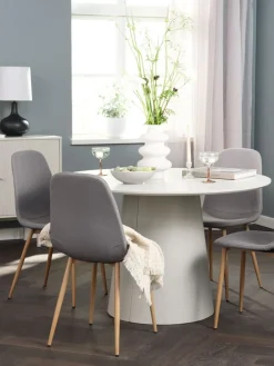 KLIPLEV + JONSTRUPKLIPLEV Ø120 table colo. travertin + 4 JONSTRUP chaises gris-JYSK New