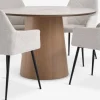 KLIPLEV + PURHUSKLIPLEV Ø120 table col. chêne + 4 PURHUS chaises blanc cassé-JYSK Online