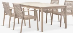 KOLLEN + RADSTEDKOLLEN L205 table + 4 RADSTED chaises acacia-JYSK New