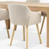 KORSKRO + ADSLEVKORSKRO L200/326 table chêne naturel +4 ADSLEV chaises beige-JYSK Online