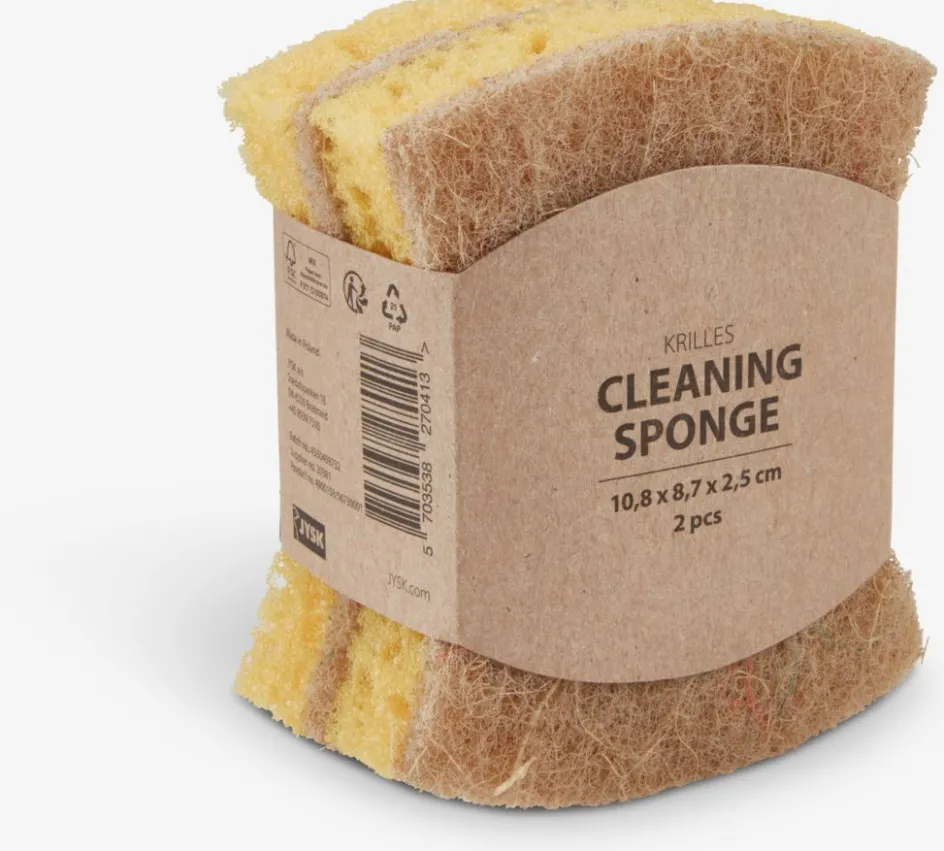 KRILLESÉponge de nettoyage KRILLES l9xL11xH5cm 2pcs/pqt-JYSK Best