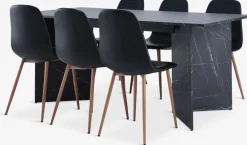 KRONDAL + JONSTRUPKRONDAL L180 table marbre + 4 JONSTRUP chaises noir-JYSK New