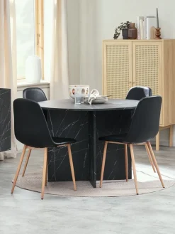 KRONDAL + JONSTRUPKRONDAL Ø110 table imi. marbre + 4 JONSTRUP chaises noir-JYSK Clearance