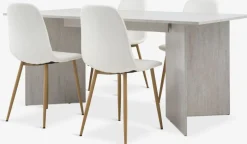KRONDAL + JONSTRUPKRONDAL L180 table colo travertin + 4 JONSTRUP chaises blanc-JYSK New