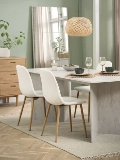 KRONDAL + JONSTRUPKRONDAL L180 table colo travertin + 4 JONSTRUP chaises blanc-JYSK New