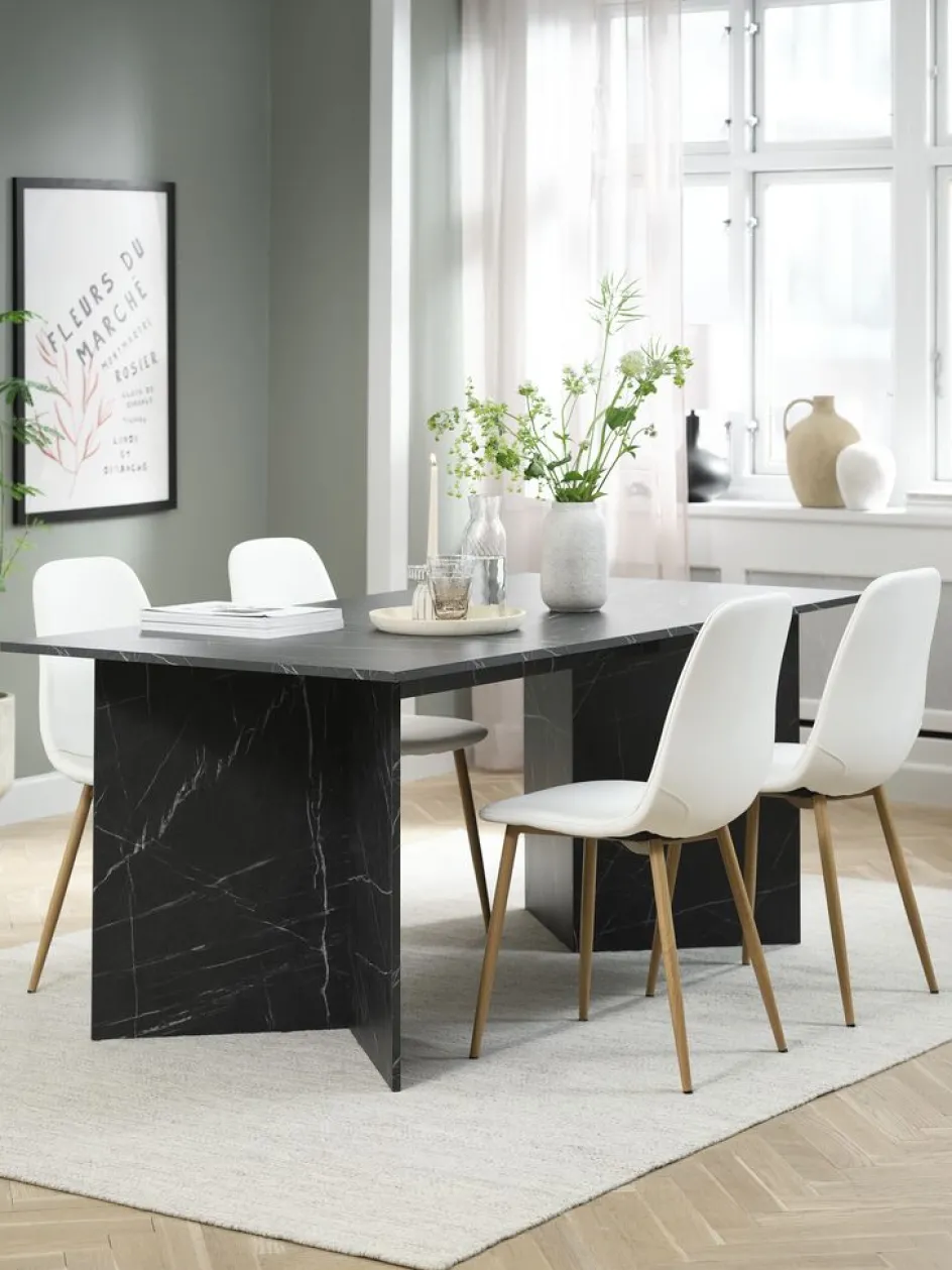 KRONDAL + JONSTRUPKRONDAL L180 table colo. marbre + 4 JONSTRUP chaises blanc-JYSK Clearance
