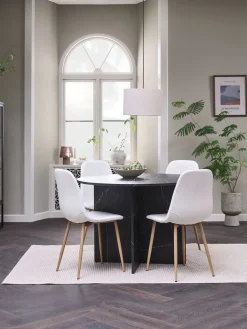 KRONDAL + JONSTRUPKRONDAL Ø110 table imi. marble + 4 JONSTRUP chaises blanc-JYSK Clearance