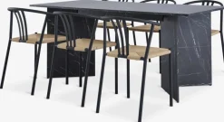 KRONDAL + JYDERUPKRONDAL L180 table marbre + 4 JYDERUP chaises noir/naturel-JYSK