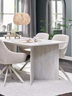 KRONDAL + ROSTRUPKRONDAL L180 table travertin + 4 ROSTRUP chaises beige-JYSK