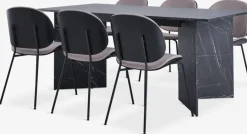 KRONDAL + TESTRUPKRONDAL L180 table marbre + 4 TESTRUP chaises sable c./noir-JYSK Online