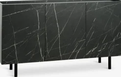 KRONDALBuffet KRONDAL 3 portes noir/imitation marbre-JYSK Discount