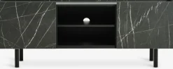 KRONDALMeuble TV KRONDAL 2 portes coloris marbre/noir-JYSK Outlet