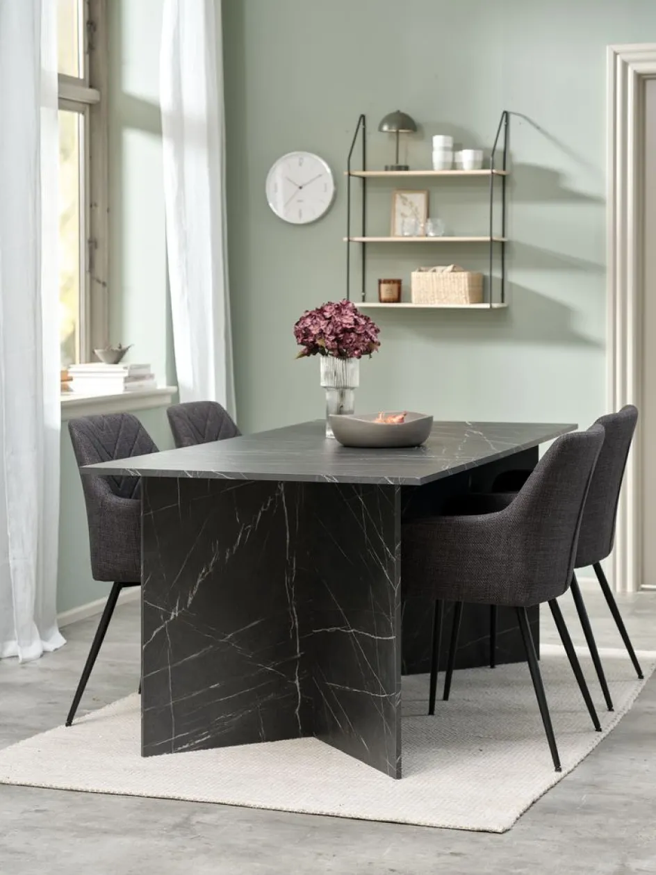 KRONDALTable KRONDAL 90x180 imitation marbre noir-JYSK Clearance