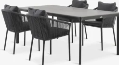 KUMLA + GILJAKUMLA L200 table + 4 GILJA chaises gris-JUTLANDIA Hot