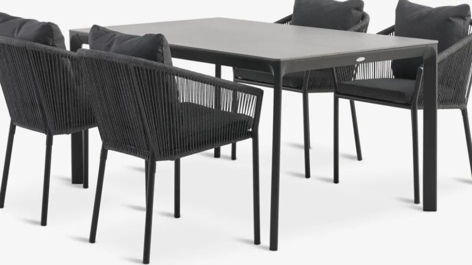 KUMLA + GILJAKUMLA L150 table + 4 GILJA chaises gris-JUTLANDIA Hot