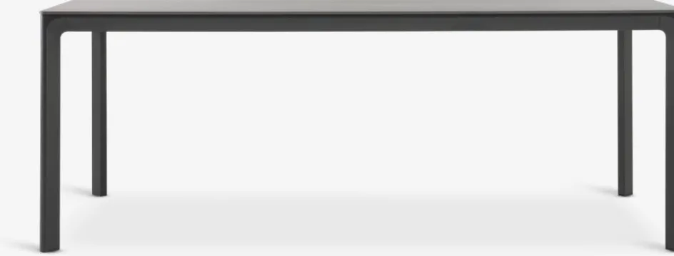 KUMLA + HEMSEDALKUMLA L200 table gris + 4 HEMSEDAL chaises noir-JUTLANDIA Clearance