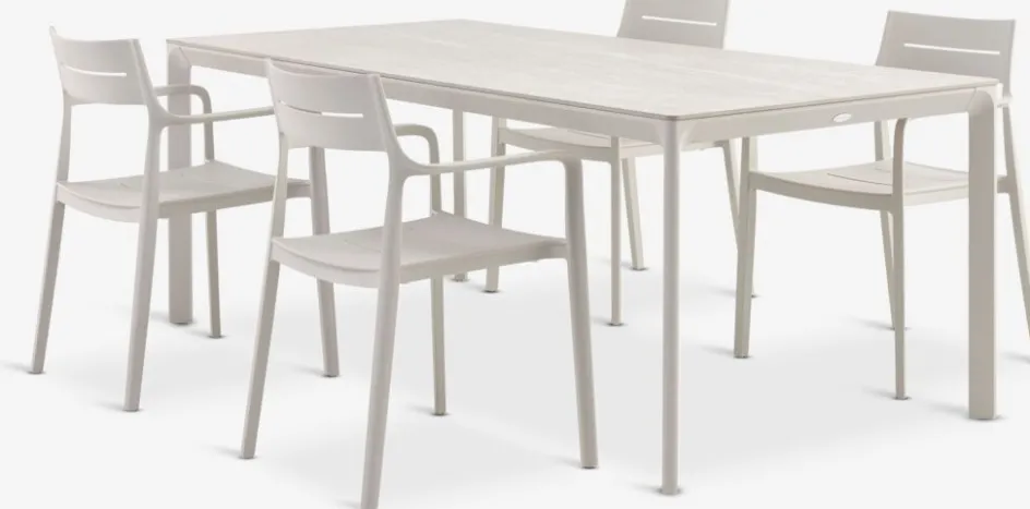 KUMLA + INGSTRUPKUMLA L200 table + 4 INGSTRUP chaises beige-JYSK Clearance