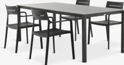 LANGET + INGSTRUPLANGET L207 table + 4 INGSTRUP chaises noir-JYSK New