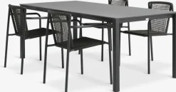 LANGET + KRISTIANSTADLANGET L207 table noir + 4 KRISTIANSTAD chaises vert-JYSK Sale