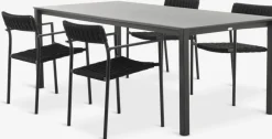 LANGET + TRILLEVALLENLANGET L207 table + 4 TRILLEVALLEN chaises noir-JYSK Discount
