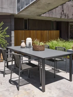 LANGETTable de jardin LANGET l95xL207 noir-JUTLANDIA Discount