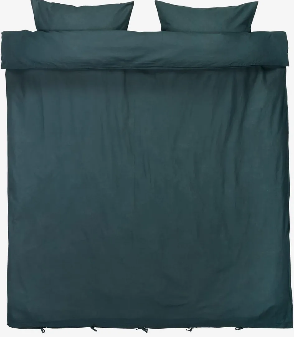 LINDAGoldParure de lit LINDA coton/lin 240x220 pétrole-KRONBORG Online