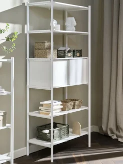 LINDVEDÉtagère LINDVED 6 tablettes 2 portes blanc-JYSK