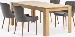 LINTRUP + PEBRINGELINTRUP L190/280 table colo. chêne + 4 PEBRINGE chaises gris-JYSK Clearance