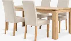 LINTRUP + TUREBYLINTRUP L190/280 table colo. chêne + 4 TUREBY chaises beige-JYSK Outlet