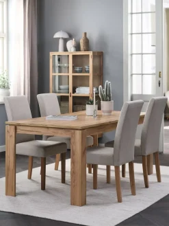 LINTRUP + TUREBYLINTRUP L190/280 table colo. chêne + 4 TUREBY chaises beige-JYSK Outlet
