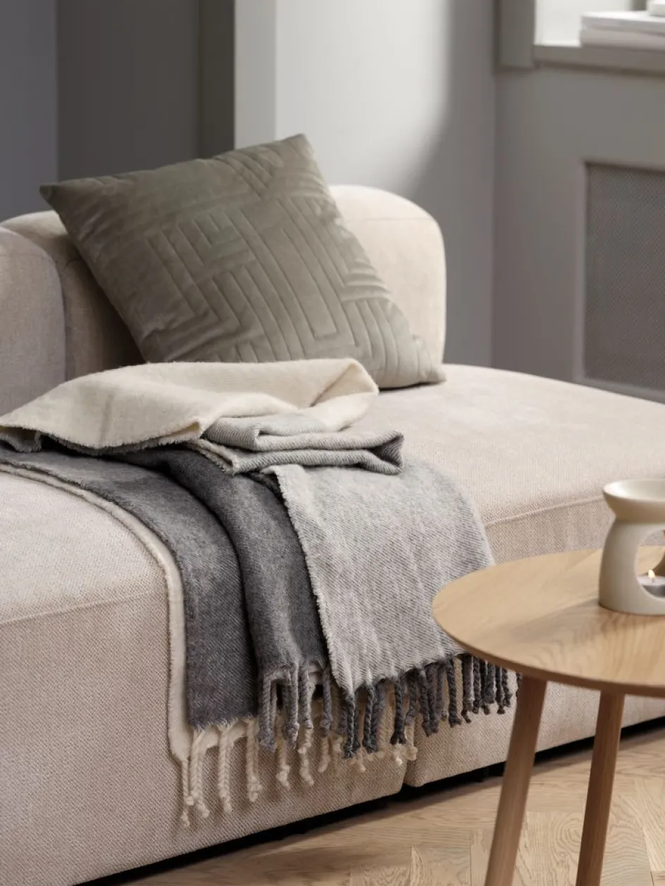 LUNDKARSEPlaid en laine LUNDKARSE 130x170 gris/beige-JYSK