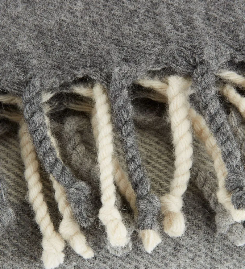 LUNDKARSEPlaid en laine LUNDKARSE 130x170 gris/beige-JYSK