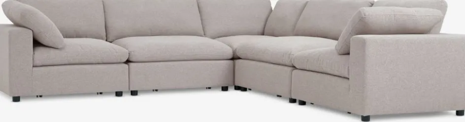 LYBYCanapé modulable LYBY 5 personnes angle tissu sable-JYSK Clearance