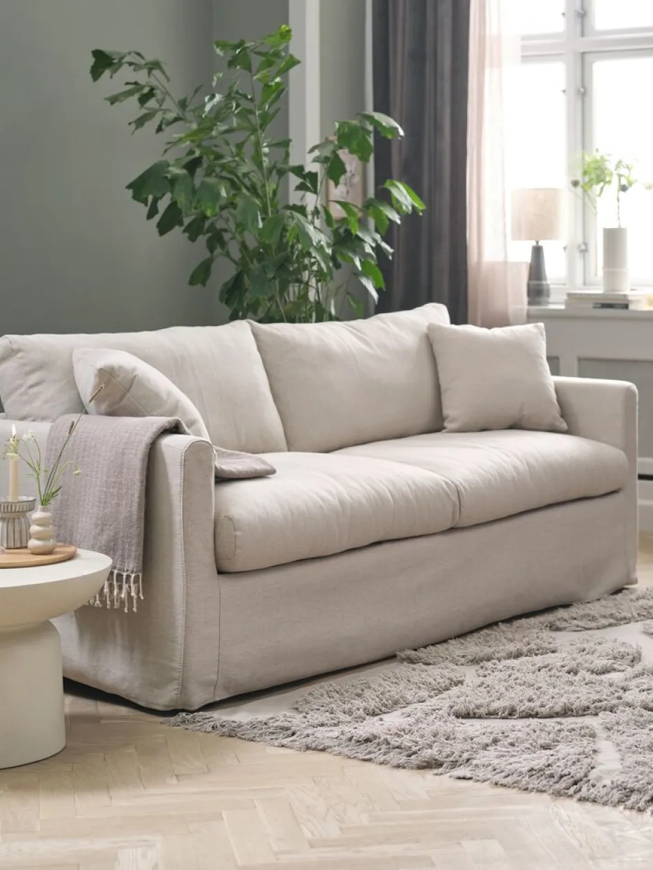 LYNGAACanapé LYNGAA 3 places housse amovible tissu beige-JYSK