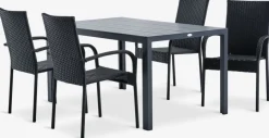 MADERUP + GUDHJEMMADERUP L150 table + 4 GUDHJEM chaises noir-JUTLANDIA Best