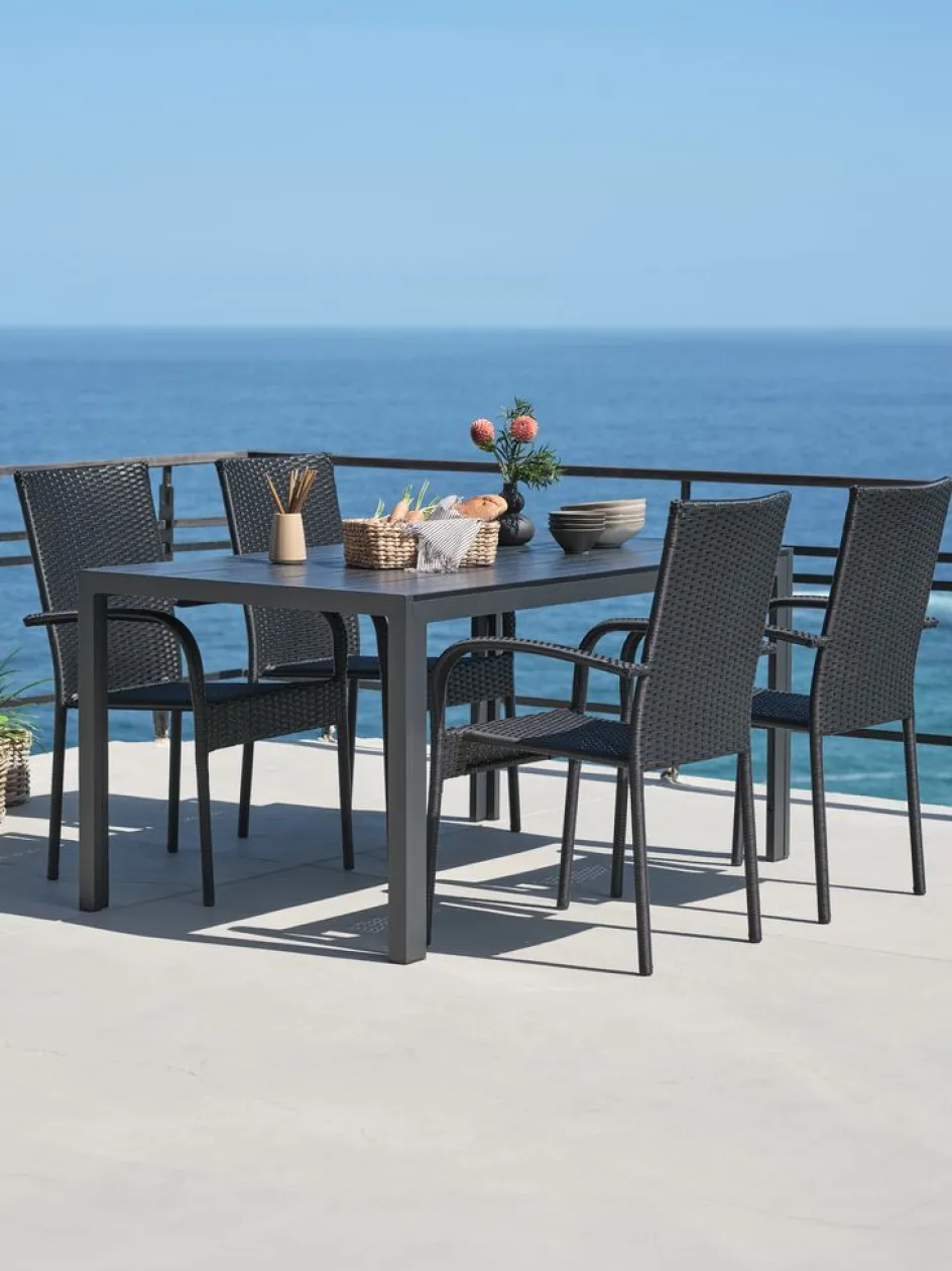 MADERUP + GUDHJEMMADERUP L150 table + 4 GUDHJEM chaises noir-JUTLANDIA Best