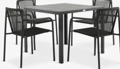 MADERUP + KRISTIANSTADMADERUP L90 table noir + 4 KRISTIANSTAD chaises vert-JYSK New