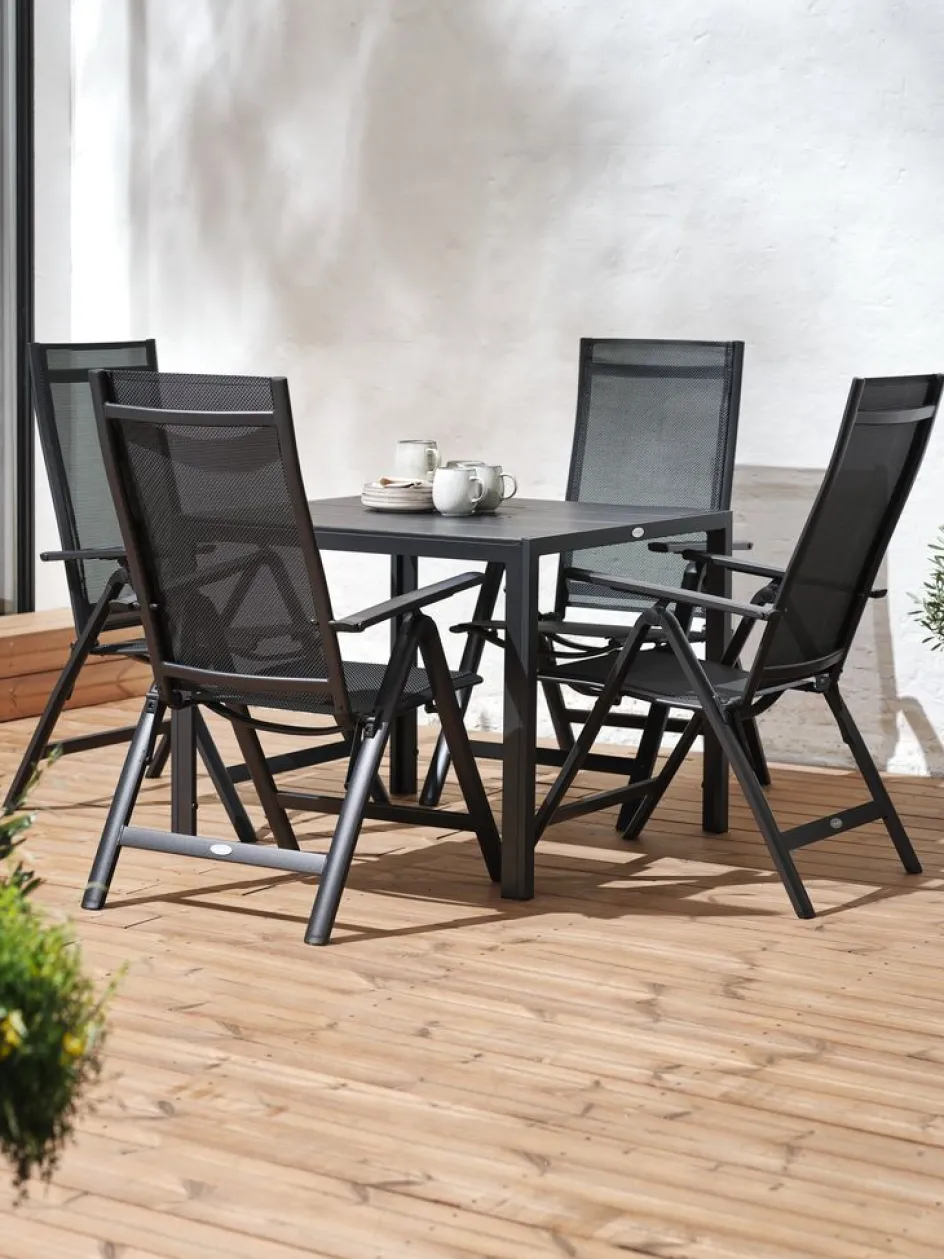 MADERUP + LOMMAMADERUP L90 table + 4 LOMMA chaises noir-JUTLANDIA Hot