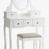 MALLINGCoiffeuse + tabouret MALLING a/miroir blanc/beige-JYSK Outlet