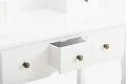 MALLINGCoiffeuse + tabouret MALLING a/miroir blanc/beige-JYSK Outlet