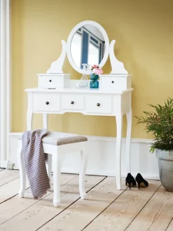 MALLINGCoiffeuse MALLING a/miroir 5 tiroirs blanc-JYSK New